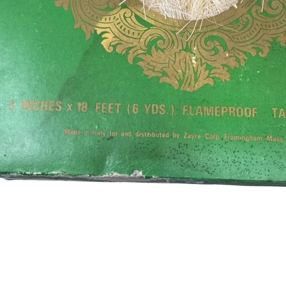 Vintage Drape A Garland 18 Ft Flameproof Tinsel 6 Yds Tarnishproof White In Box